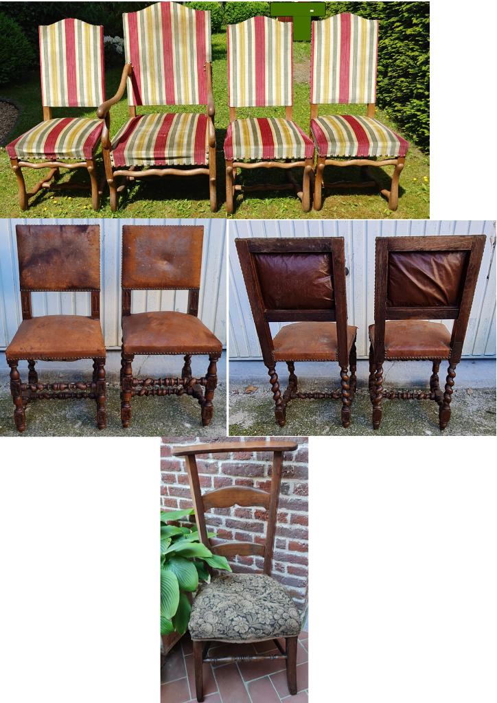 9 antieke harlekijn stoelen - opruimingslot, Ophalen