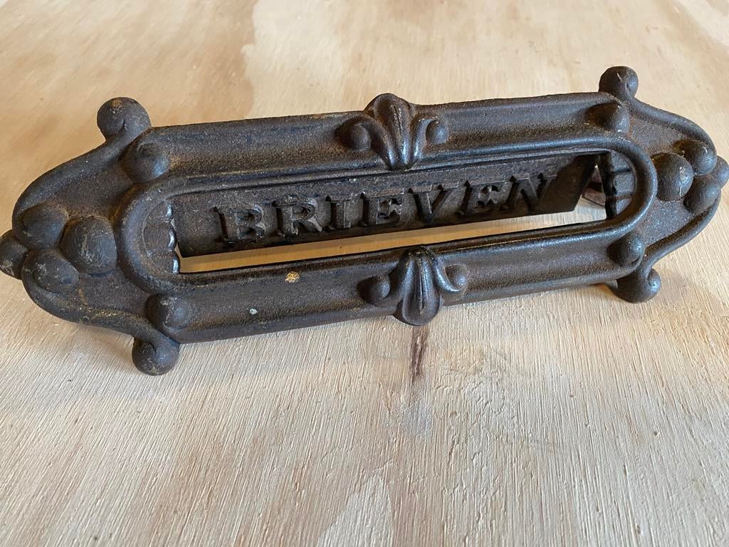 Retro/antieke Brievenbus klep, Tuin en Terras, Ophalen, Gebruikt, Brievenbusklep, Inbouw