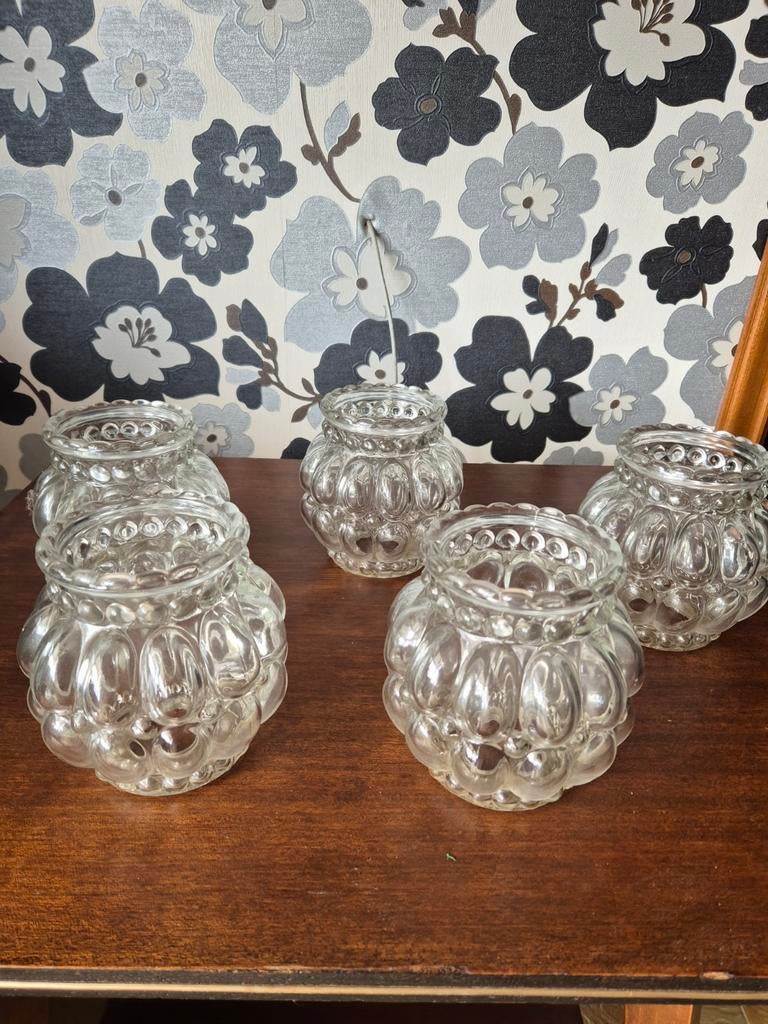 Vintage mid century bubble glas lampen kappen, Ophalen of Verzenden