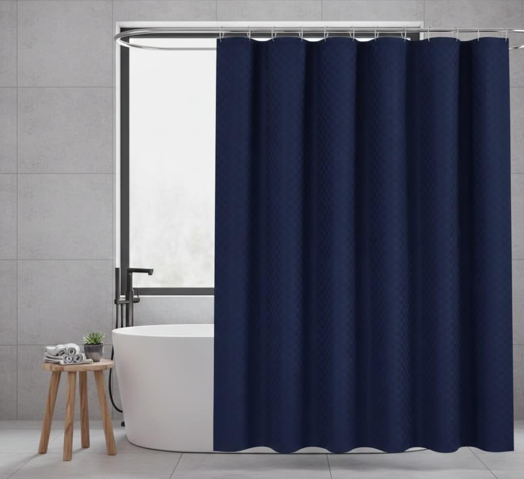 LinTimes donkerblauw douchegordijn - dik en stijlvol, Huis en Inrichting, Stoffering | Gordijnen en Lamellen, Ophalen, Blauw