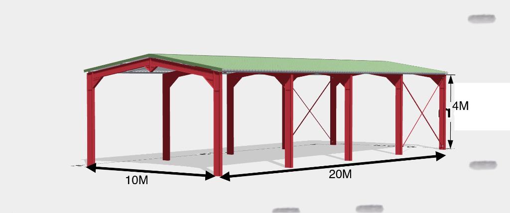 Loods 10x20 m, Ophalen, Zo goed als nieuw