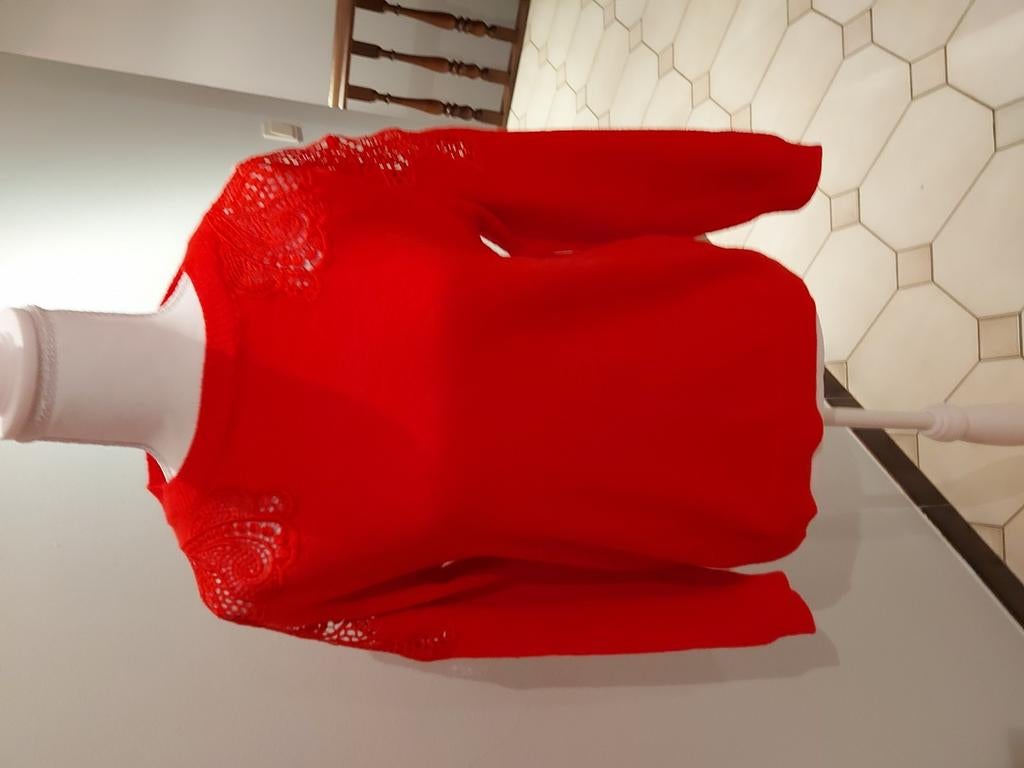 Nieuwe prachtige rode trui met mooie details maat TU, Kleding | Dames, Ophalen of Verzenden, Nieuw