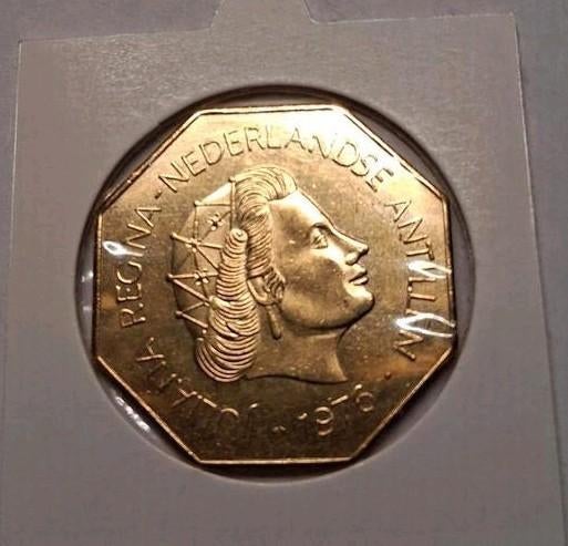 Antilles néerlandaises, 200 florins, 1976, très belle pièce, Timbres & Monnaies, Monnaies | Belgique, Enlèvement ou Envoi, Autre