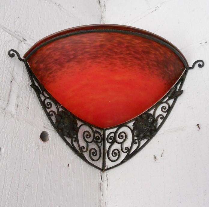 Lampe art déco antique Lampe d'angle applique Schneider, Enlèvement ou Envoi