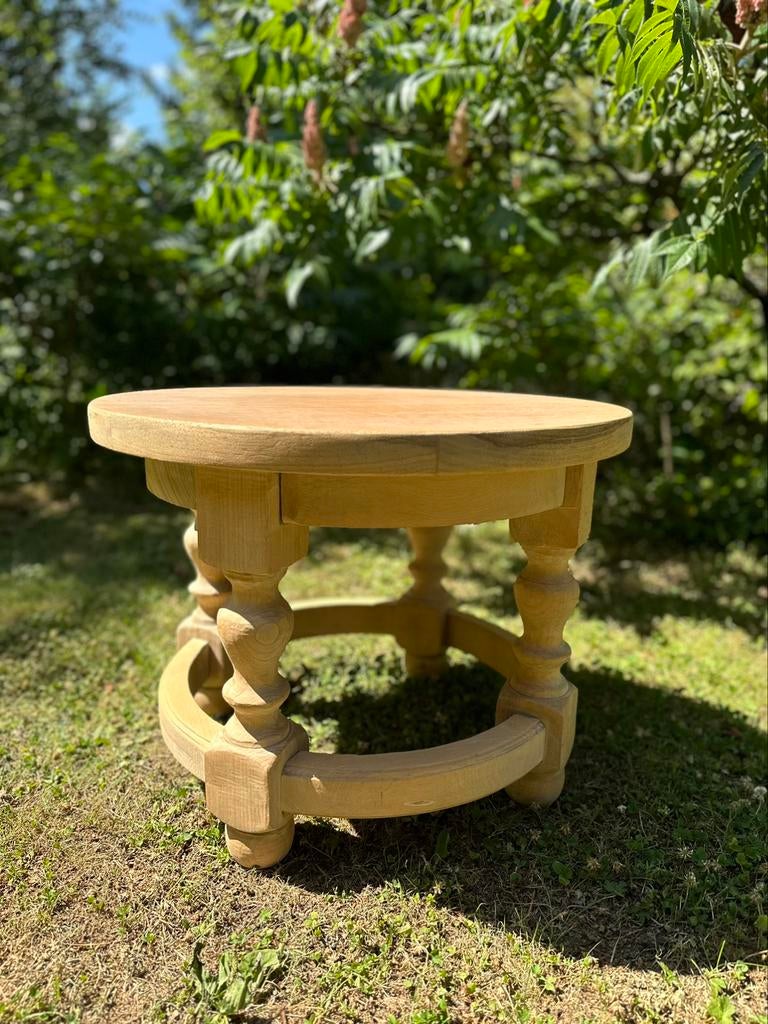 Rond houten stevig tafeltje bijzettafeltje, Ophalen