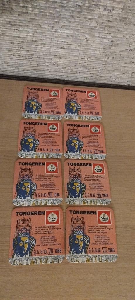 Bierkaartjes Tongeren Cristal Alken 1988, Enlèvement ou Envoi, Utilisé