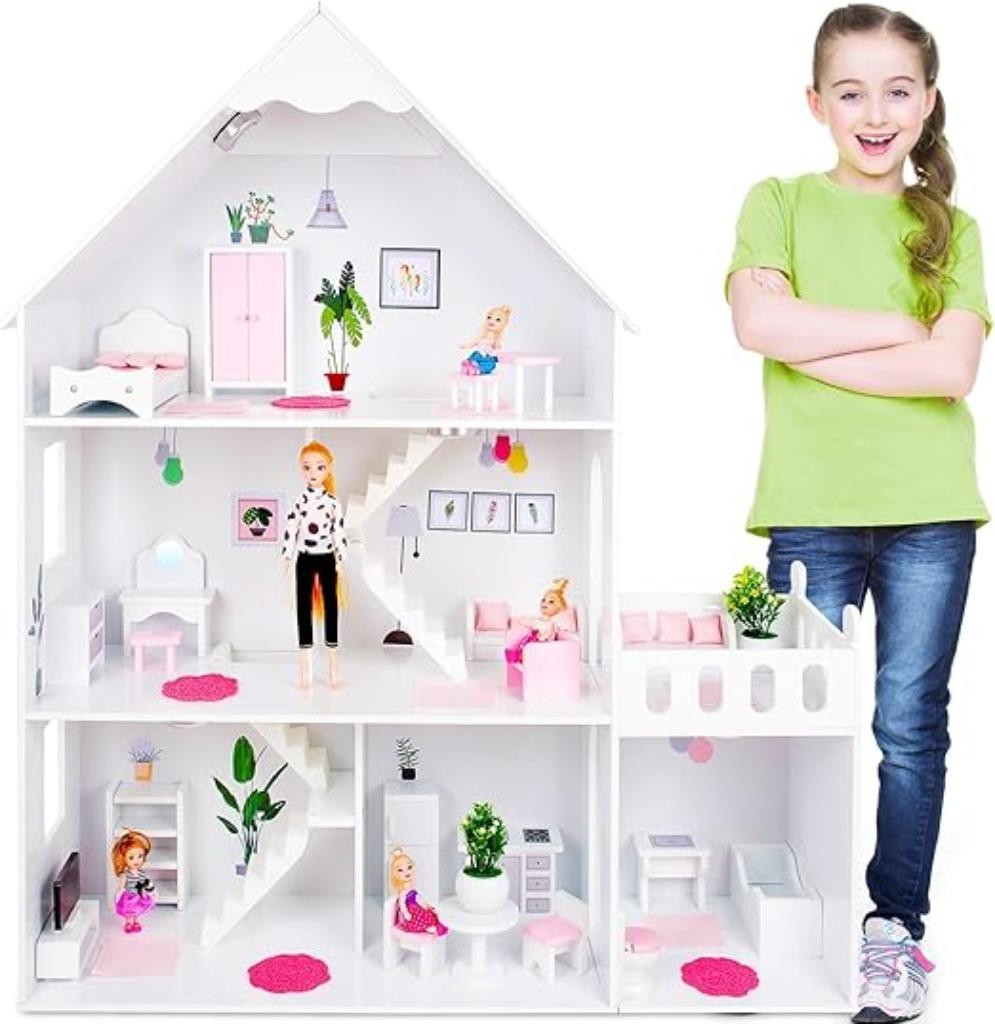 Kinderplay houten poppenhuis SNELLE GRATIS LEVERING, Verzenden, Nieuw, Poppenhuis