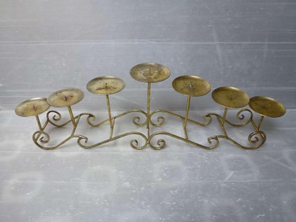 7 arms Kandelaar goud, Ophalen of Verzenden, Gebruikt, Brons of Koper, Kandelaar