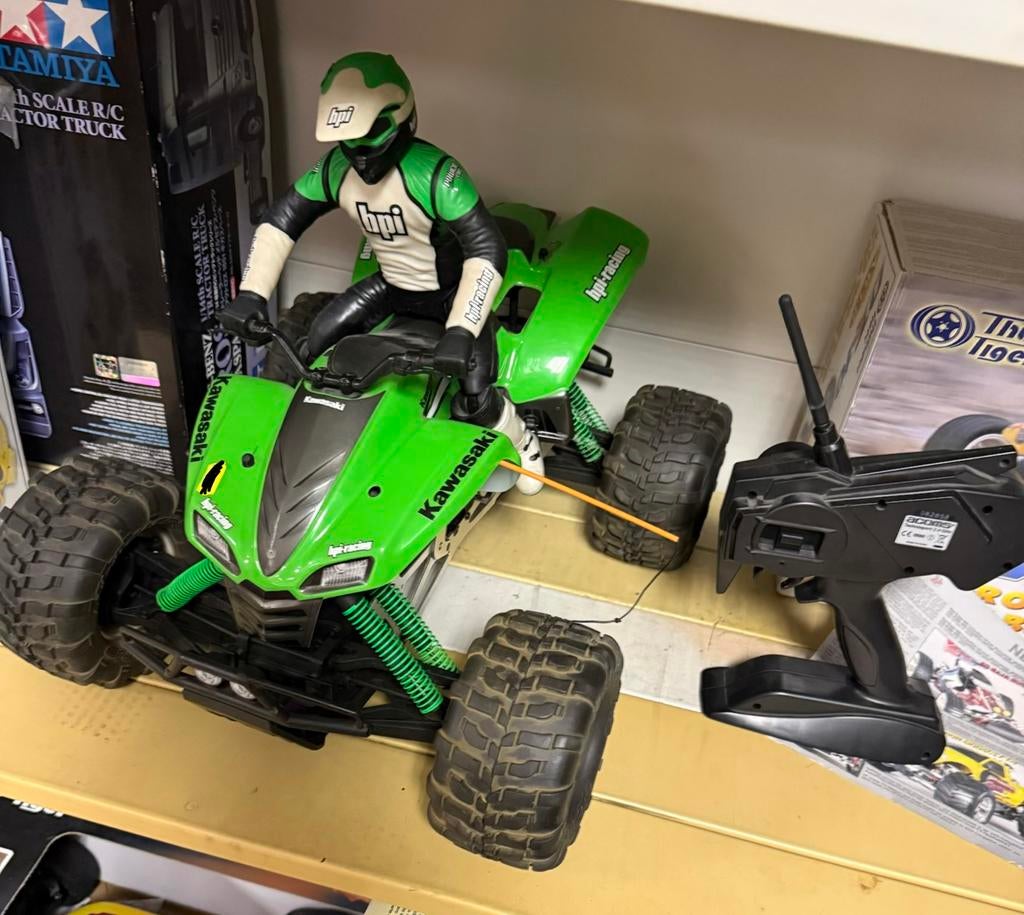 Zeldzame Hpi Kawasaki #856 KFX700 schaal 1/8 RC nitro ATV, Auto offroad, Nieuw, Ophalen of Verzenden, Schaal 1:8