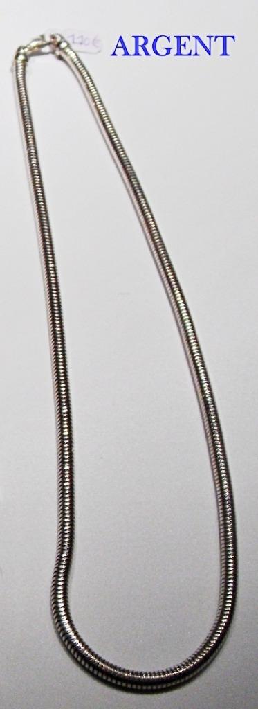 Collier semi-rigide argent maille "serpent" ras de cou, neuf, Ophalen of Verzenden, Nieuw, Zilver, Zilver