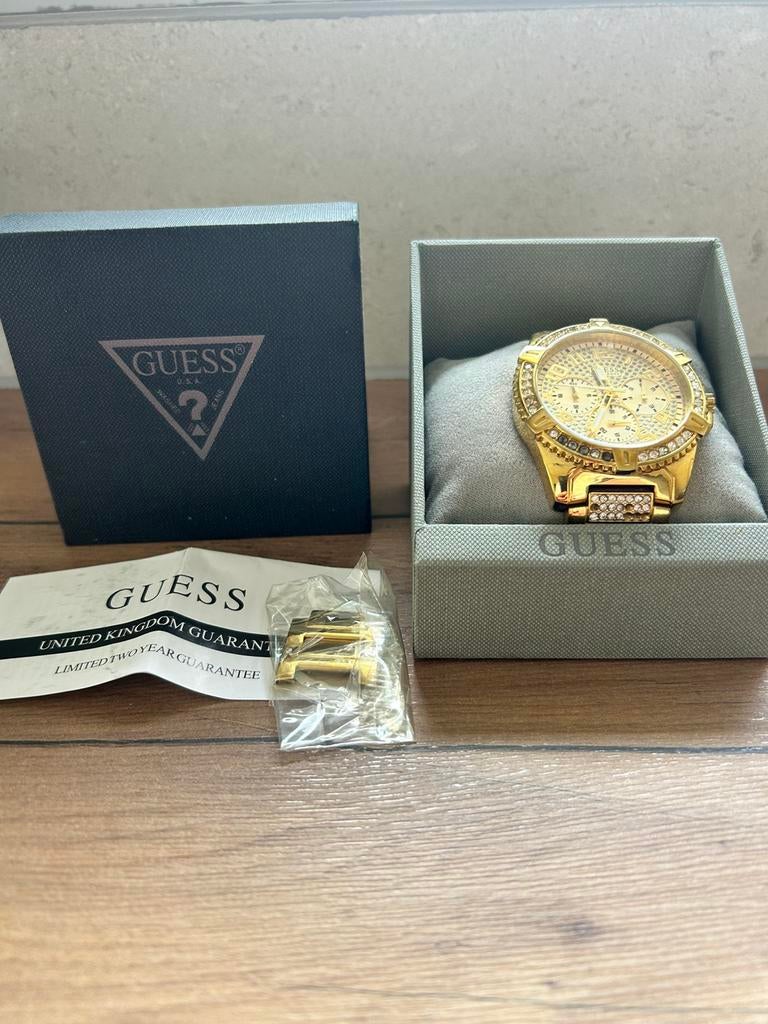 Guess Frontier Horloge, Handtassen en Accessoires, Horloges | Heren, Ophalen, Zo goed als nieuw, Staal