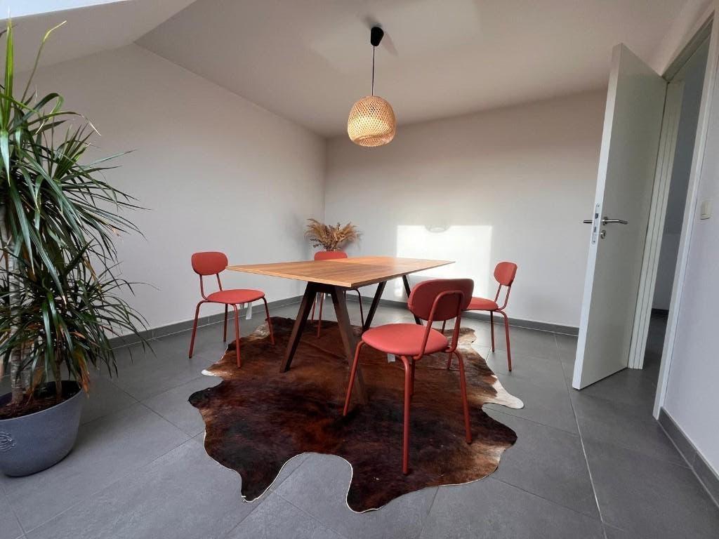 EetTafel Stockholm Notenhout, Huis en Inrichting, Tafels | Eettafels, Gebruikt, 50 tot 100 cm, 200 cm of meer, Vijf personen of meer