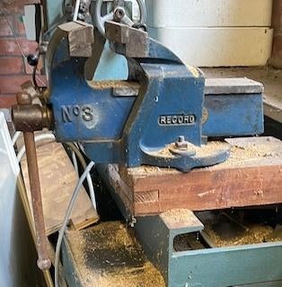 Vintage Record bankschroef nr3 Made in England, Ophalen, Gebruikt, Onderdeel