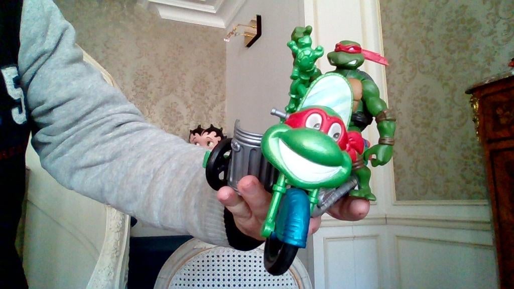 Side-car tortue ninja avec Raphael, Enlèvement