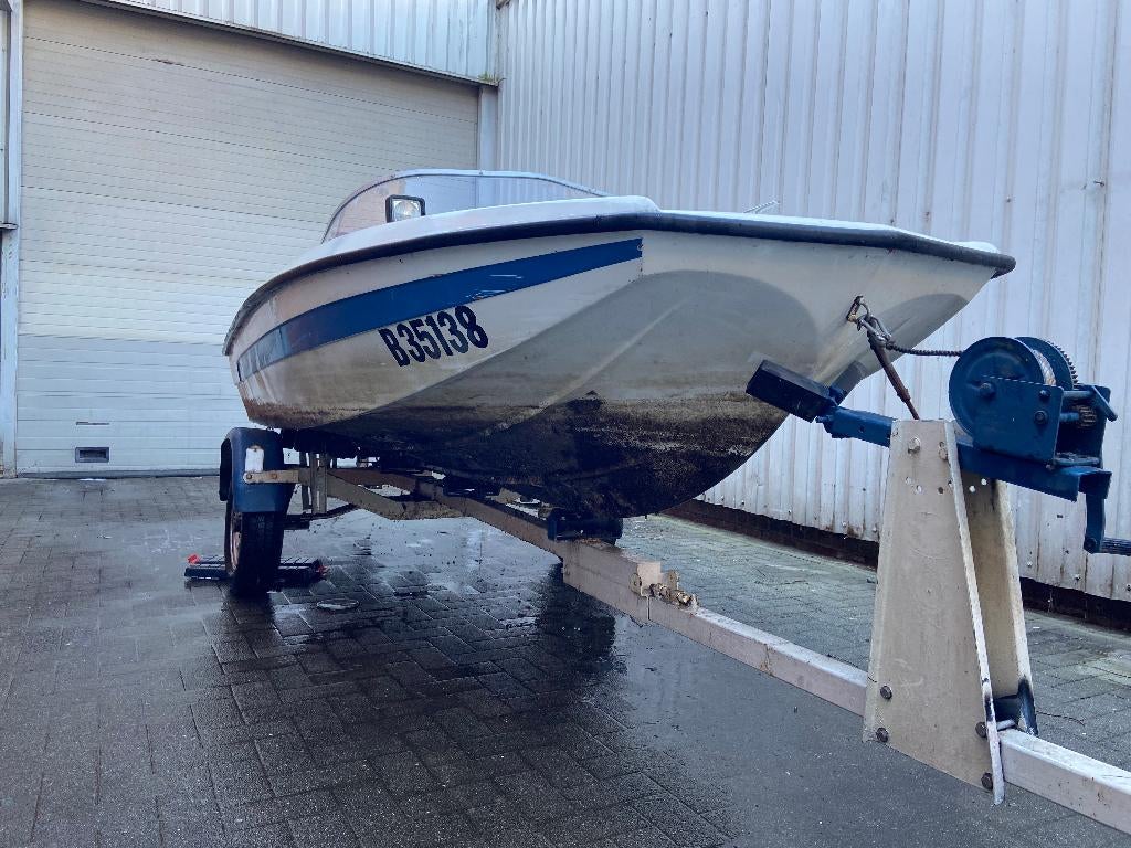 Polyester boot, Watersport en Boten, Motorboten en Motorjachten, Ophalen, 10 tot 30 pk, Gebruikt, Snelvarend