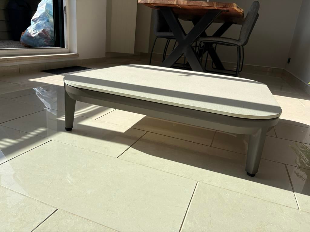 Lounge bijzettafel beige keramiek tablet, Ophalen, Bijzettafel, Loungeset, Nieuw