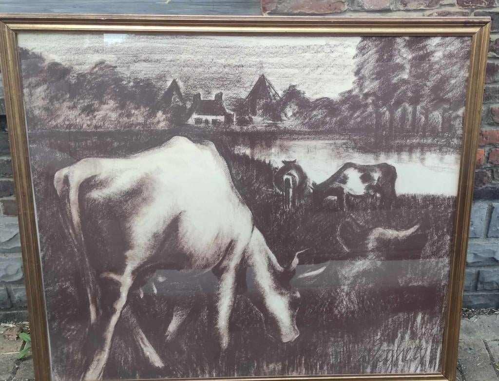 dessin vaches signe L seghers, Enlèvement