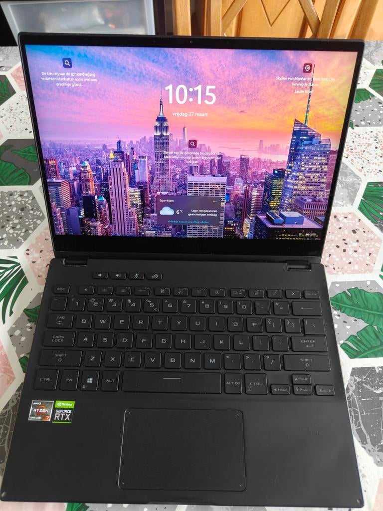 Asus rog flow x13 met doos, Qwerty, Zo goed als nieuw, Met videokaart, AMD Ryzen 7