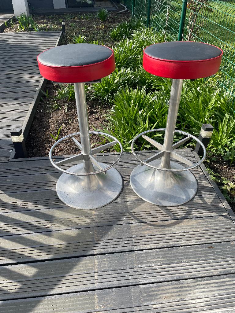 barkrukken retro, Huis en Inrichting, Barkrukken, Ophalen, Gebruikt, Met voetsteun, 60 tot 90 cm