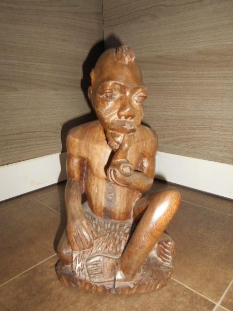 Mooi houten beeld - Afrikaans, Antiek en Kunst, Ophalen of Verzenden