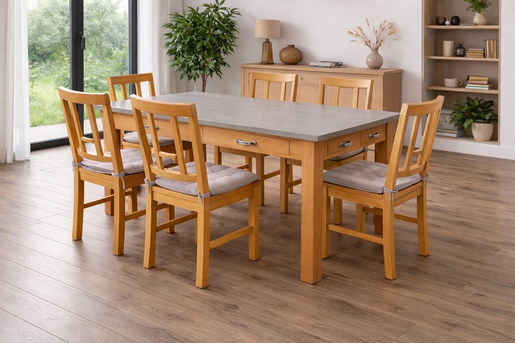 Table a manger+6 chaises – Eettafel 180x90 cm met 6 stoelen, Ophalen, Gebruikt, 4 tot 6 stoelen