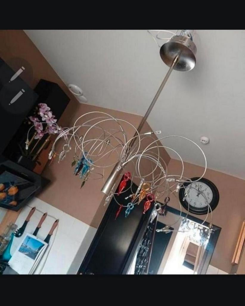 Lampe suspendue design avec cristaux de couleur de Murano, Maison & Meubles, Enlèvement