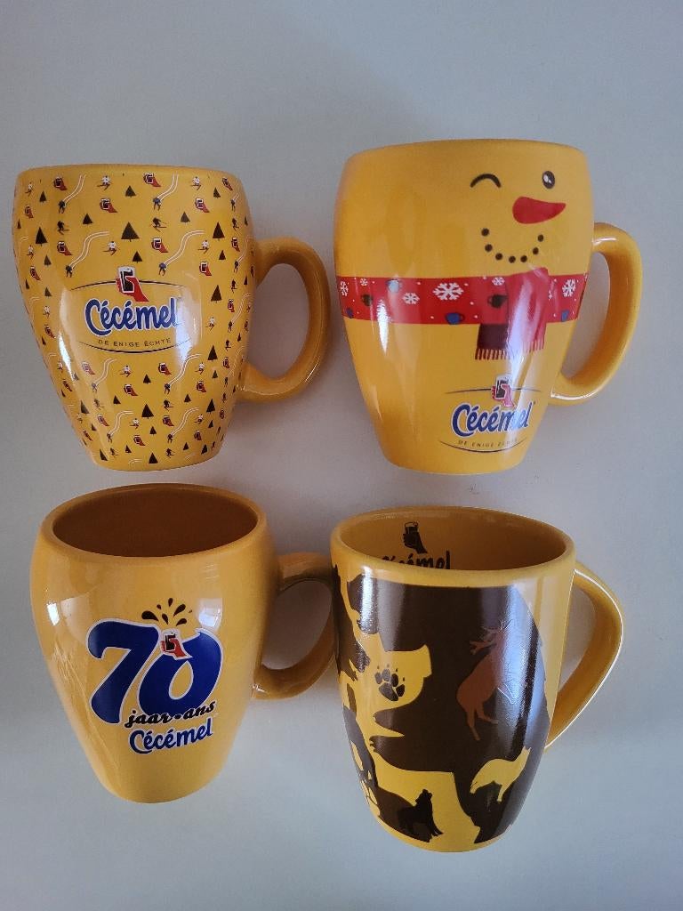 4 gele mokken Cécémel tassen speciale editie koppen kopjes, Nieuw, Ophalen of Verzenden, Overige stijlen, Kop(pen) en/of Schotel(s)