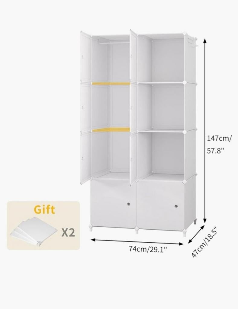 Modulaire kast - wit, Huis en Inrichting, Ophalen, Gebruikt, Kunststof