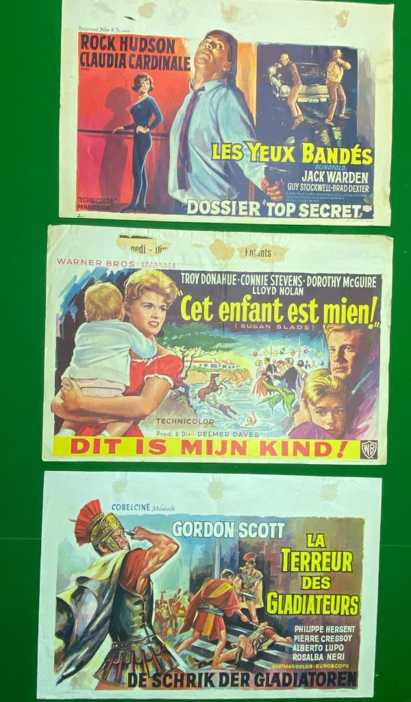 3 affiches de cinéma originales des années 1960, Enlèvement ou Envoi