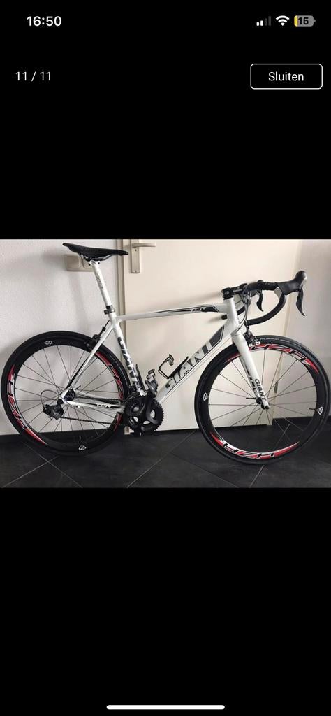 Giant TCR medium large met carbon 4za cirrus pro wielset, Enlèvement, Carbone, Giant