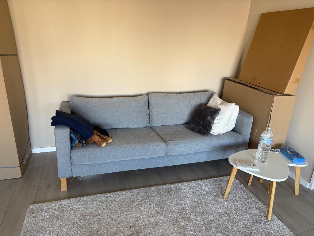 Canapé gris 3 places, Maison & Meubles, Enlèvement, Utilisé, Trois personnes