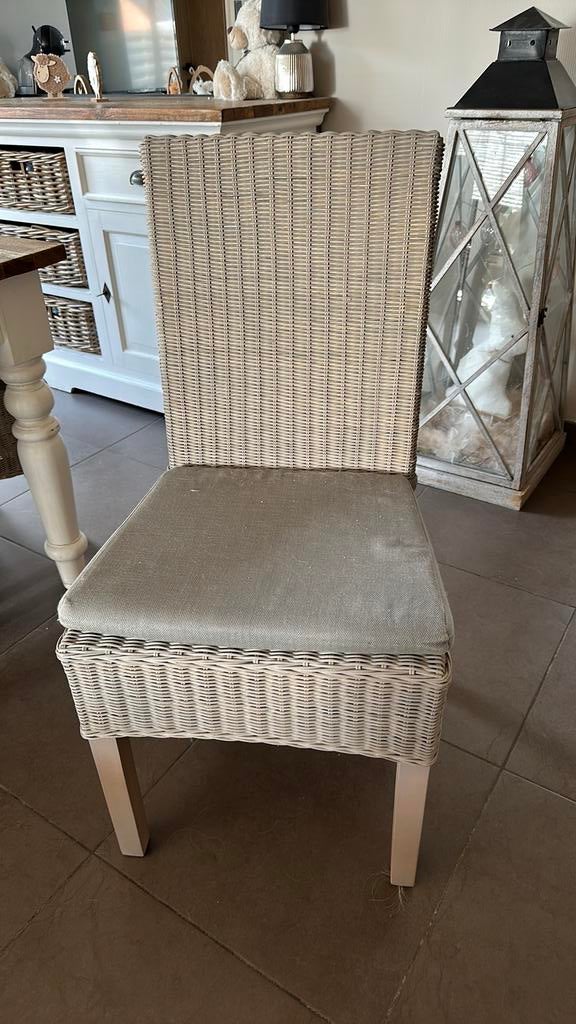 6 stoelen met kussens, Osier ou Rotin, Autres couleurs, Enlèvement, Cinq, Six Chaises ou plus