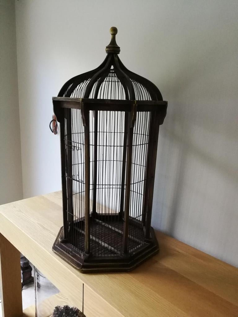 Cage à oiseaux rustique, Enlèvement, Comme neuf, Bois, Cage à oiseaux