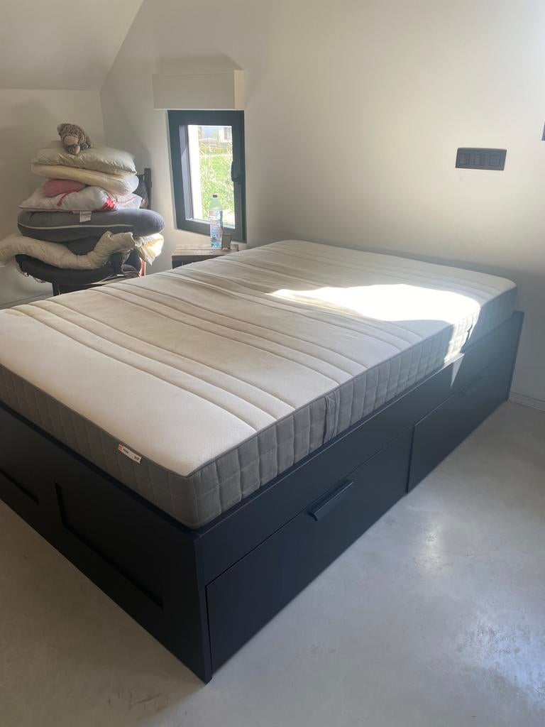 Twijfelaar + matras, Huis en Inrichting, Ophalen, Gebruikt, Zwart, 140 cm