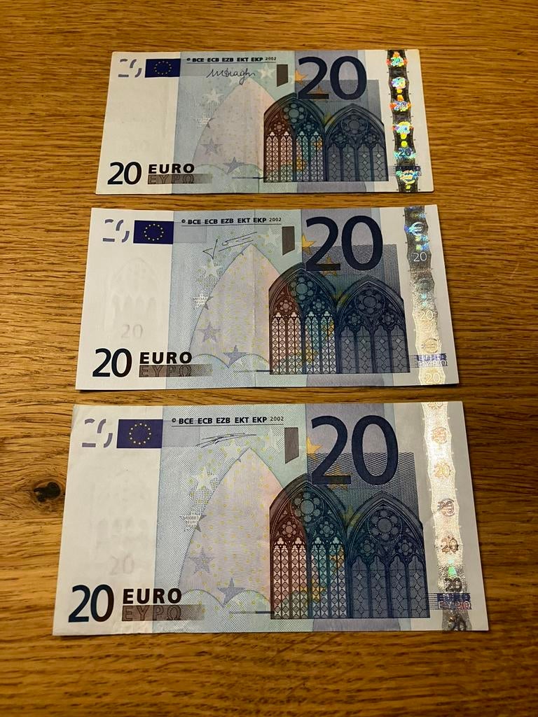 Set - €20,- biljetten - Duisenberg Trichet Draghi, Postzegels en Munten, Bankbiljetten | Europa | Eurobiljetten, Ophalen of Verzenden