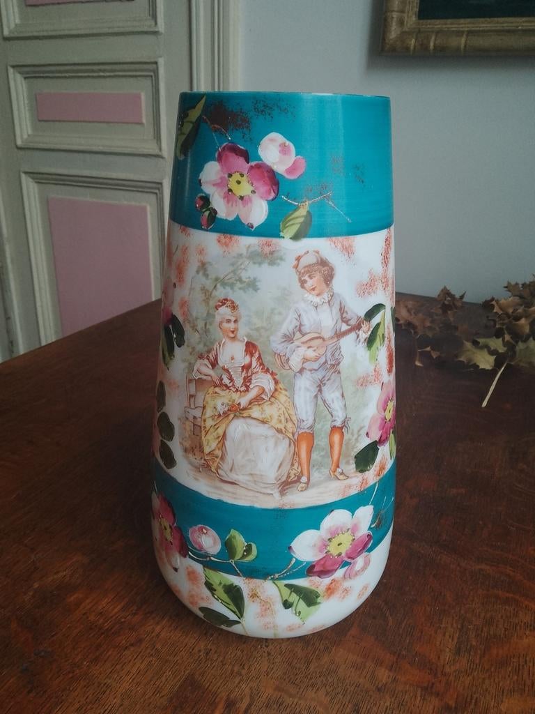 opaline vaas, prachtig patroon, Ophalen of Verzenden