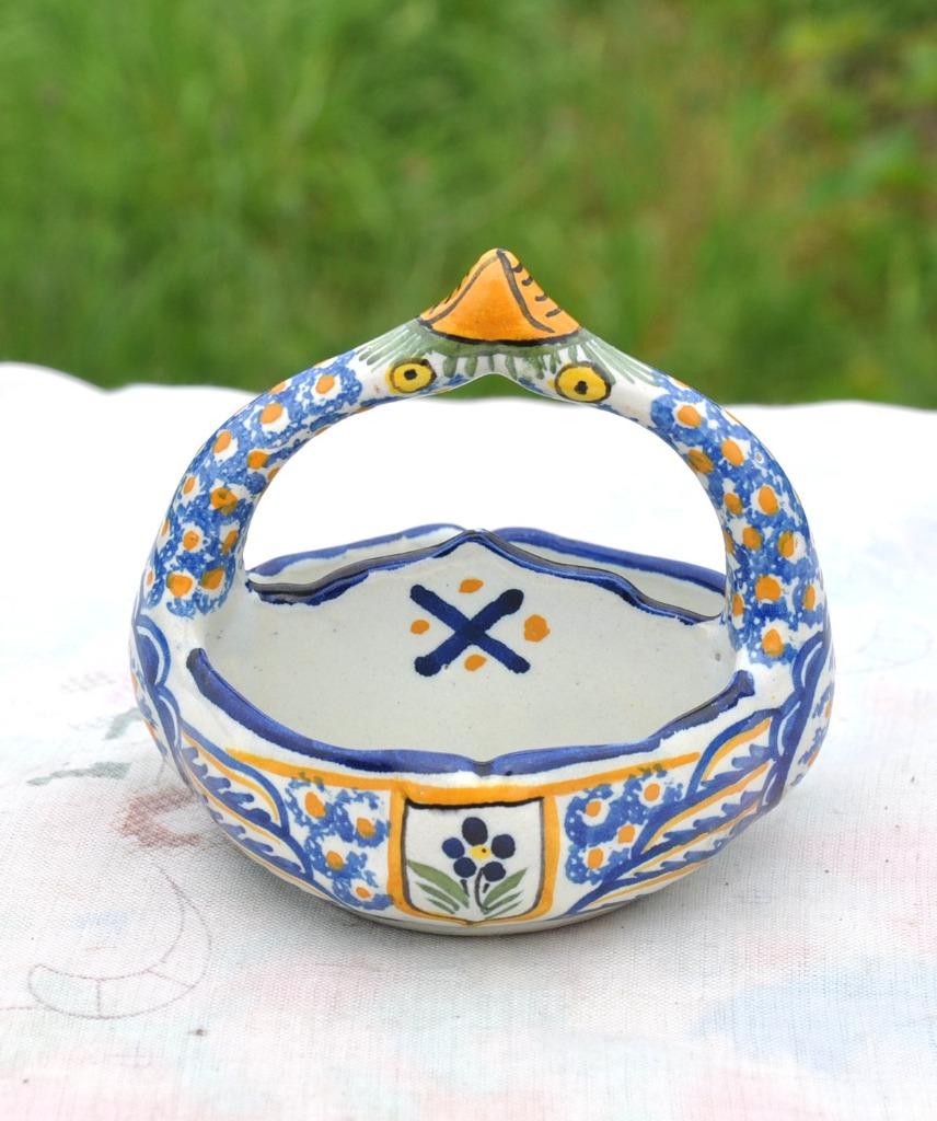 saleron panier faience henriot quimper, Antiquités & Art, Enlèvement ou Envoi