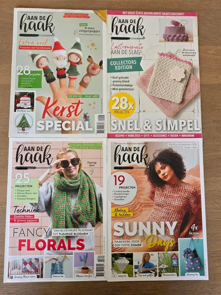 4 x haaktijdschrift Aan de haak nrs 49, 51, 53 en 55, Hobby en Vrije tijd, Breien en Haken, Nieuw, Haken, Ophalen of Verzenden