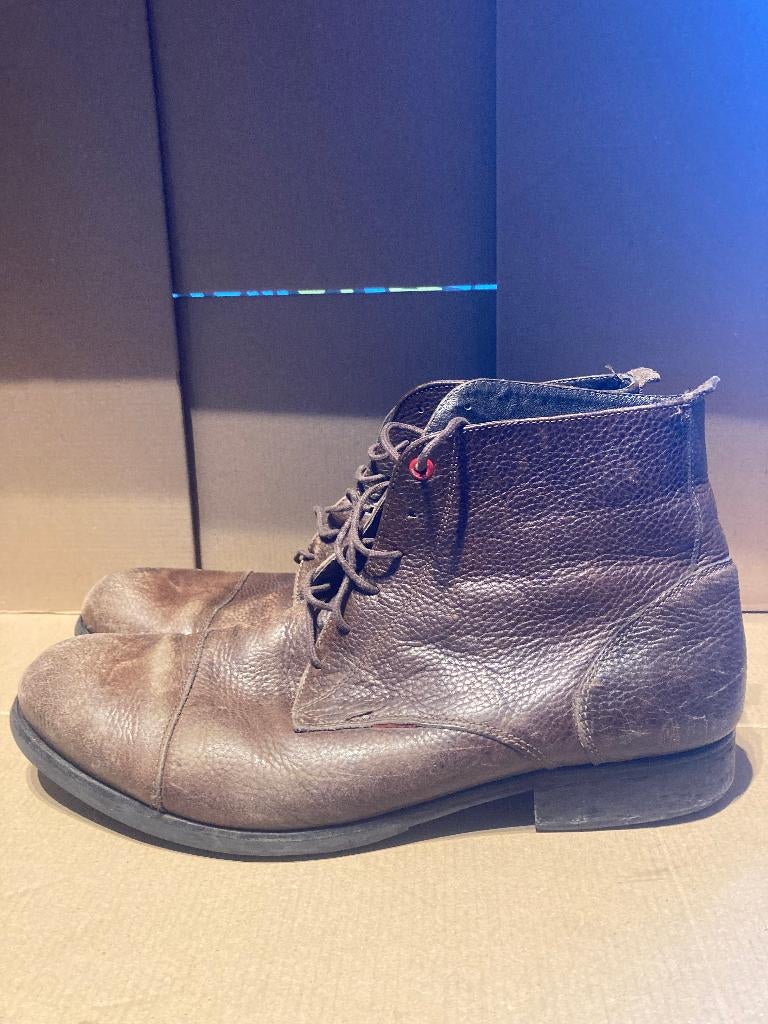 herenschoenen halfhoge leren schoenen maat 44, Bruin, Boots, Ophalen of Verzenden, Zo goed als nieuw