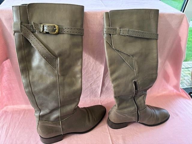 Bottes en cuir marron/gris pour femmes., Vêtements | Femmes, Chaussures, Enlèvement ou Envoi, River Woods, Brun, Porté