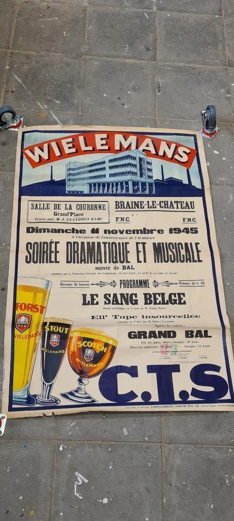 affiche wielemans 1945 soiree dramatique et musicale braine, Enlèvement ou Envoi