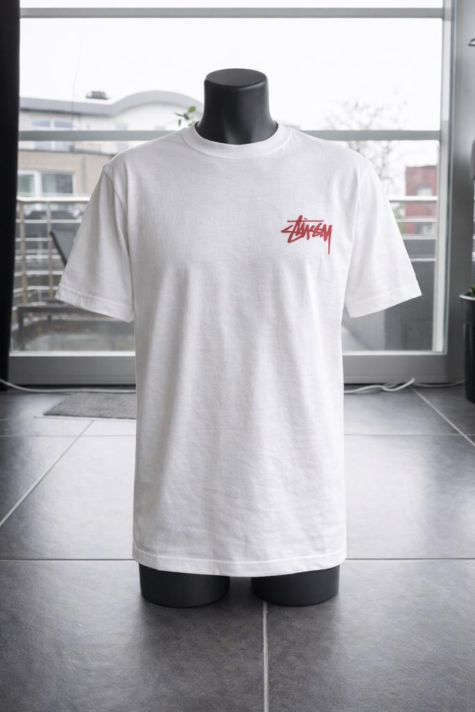 Stüssy T-shirt wit – maat L, Kleding | Heren, Verzenden, Zo goed als nieuw, Maat 52/54 (L), Wit