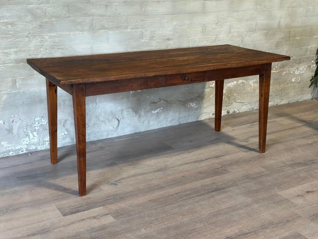Franse boerentafel met 1 lade - 170 x 74 cm + 75 cm hoog, Huis en Inrichting, Tafels | Eettafels, Zo goed als nieuw, 50 tot 100 cm
