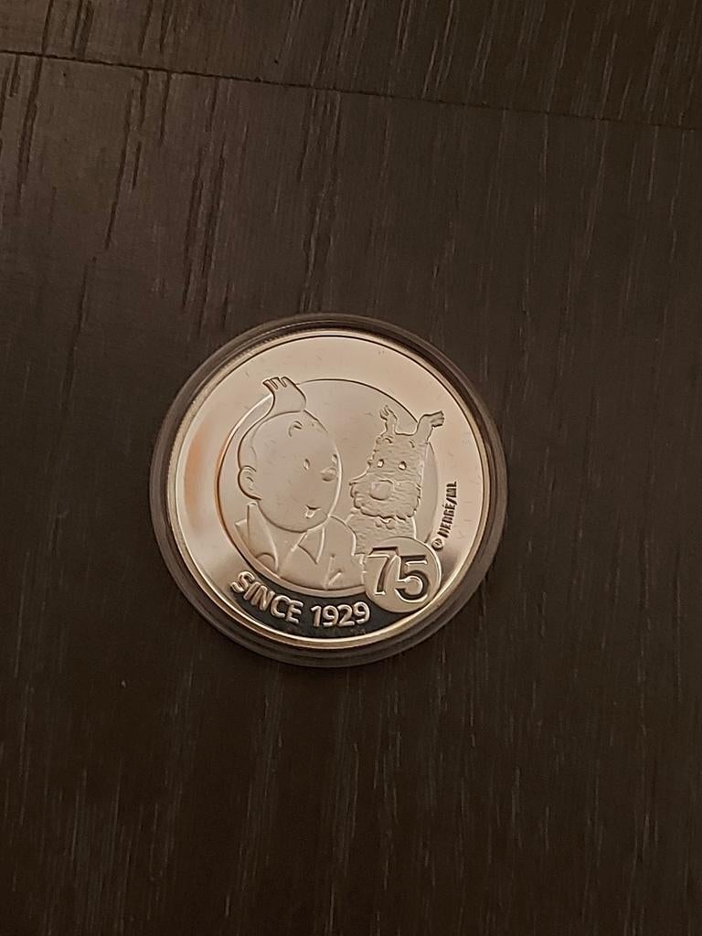 10€ argent 75ans de tintin, Enlèvement ou Envoi