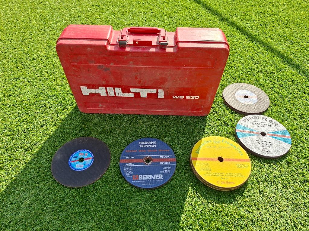 Hilti WS230 grote haakse slijpschijf met 30 slijpschijven., Bricolage & Construction, Enlèvement, Utilisé, Meuleuse d'angle