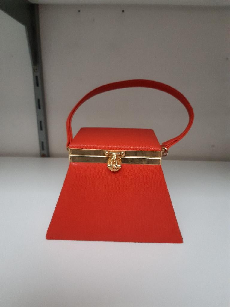 Handtas, Handtassen en Accessoires, Tassen | Damestassen, Ophalen, Zo goed als nieuw, Oranje, Handtas