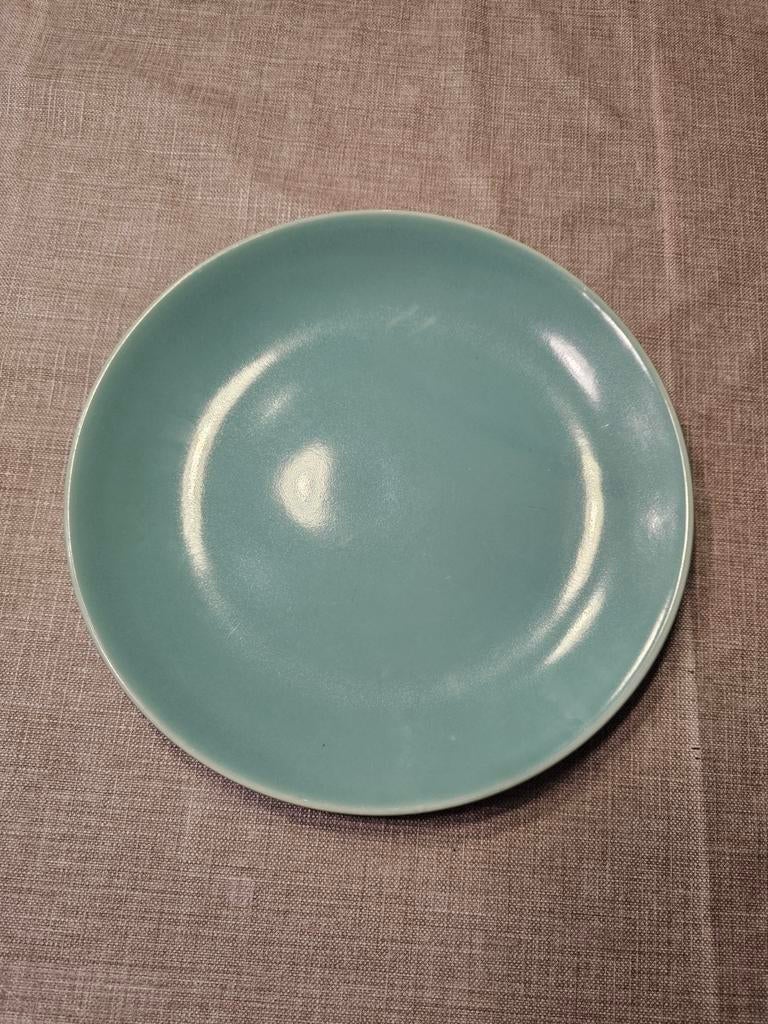 Schaal bord Sarreguemines Digoin Flash France groen, Antiquités & Art, Enlèvement ou Envoi