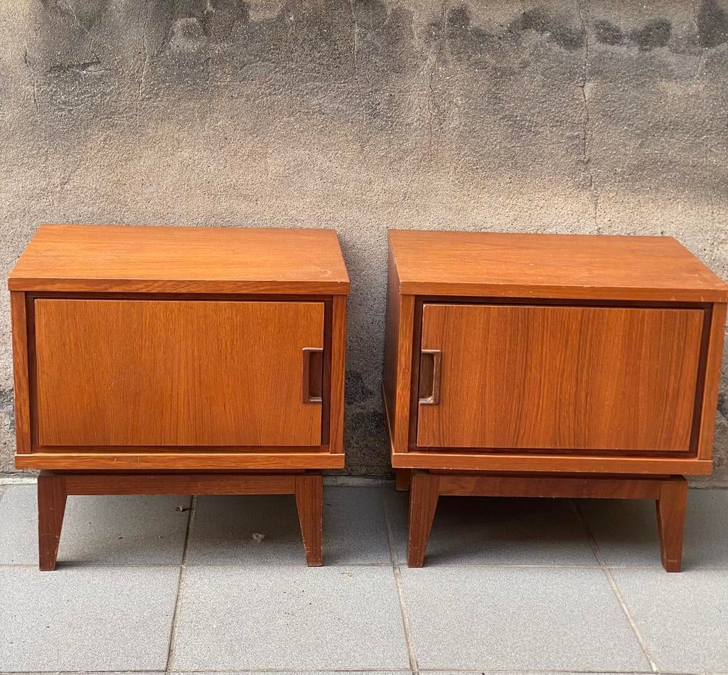 Vintage nachtkastjes teakhout, Huis en Inrichting, Slaapkamer | Nachtkastjes, Ophalen