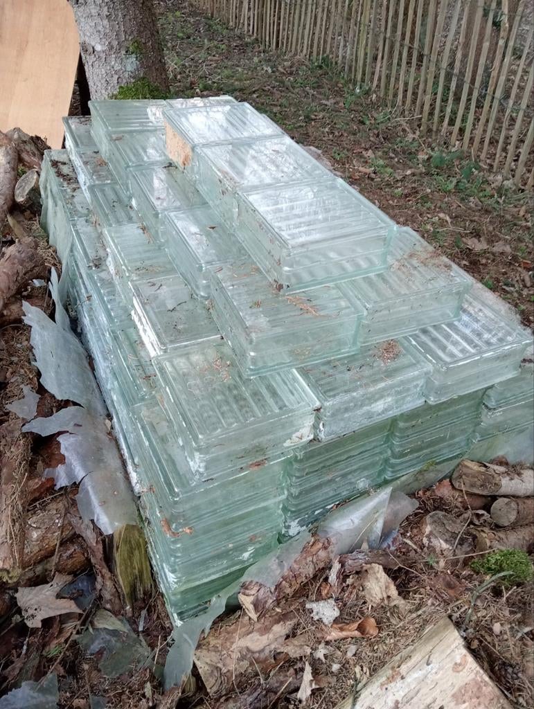 Glasdallen geribbeld en vlak, Ophalen, Gebruikt