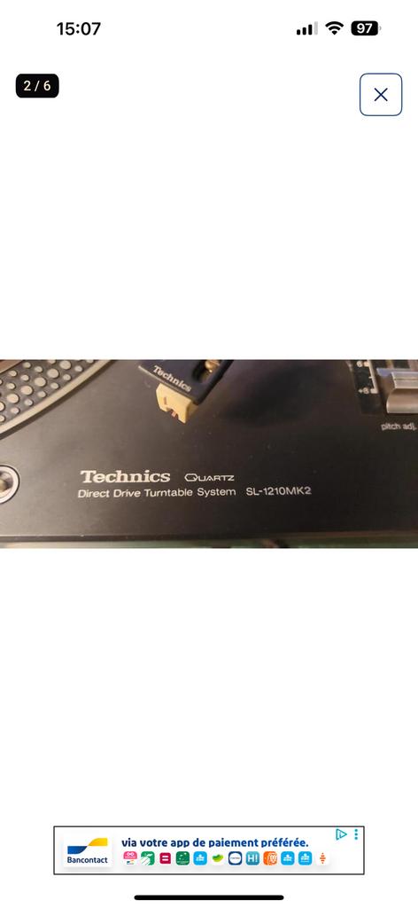 Platine technics 1210 mk2, TV, Hi-fi & Vidéo, Tourne-disques, Enlèvement, Comme neuf, Technics